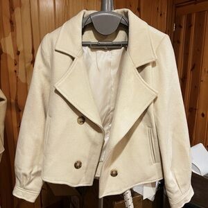 Elegant Cream Pea Coat